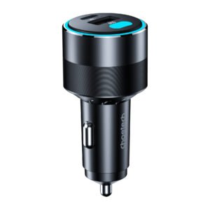 Choetech 130W Triple Port (Dual USB-C + USB-A) Fast Car Charger - Black