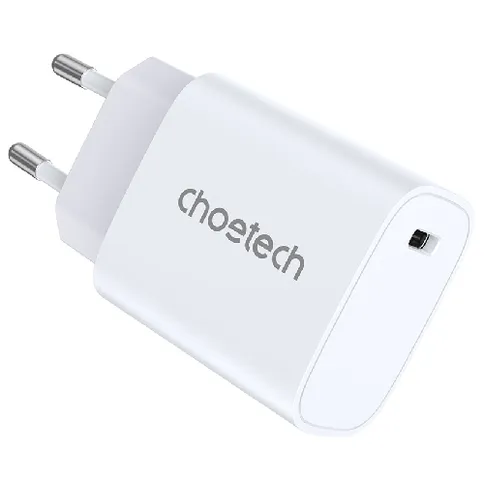 choetech-20w-type-c-wall-charger-white-eu-q شاحن جداري شو تيك بقوة 20 واط ومنفذ USB-C - لون (أبيض)