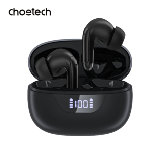 سماعات Choetech اللاسلكية (TWS) المزودة بشاشة رقمية وتقنيات ANC+ENC (موديل BH-T60)اسود