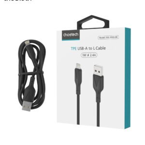 CHOETECH XAL-0002 USB-A to Lightning Silicone Cable – 1M (Black)