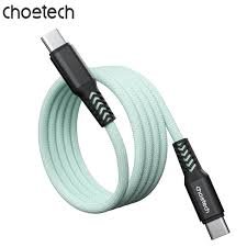 CHOETECH Magnetic Adsorption USB-C to USB-C Cable – PD 100W Fast Charging (Green)